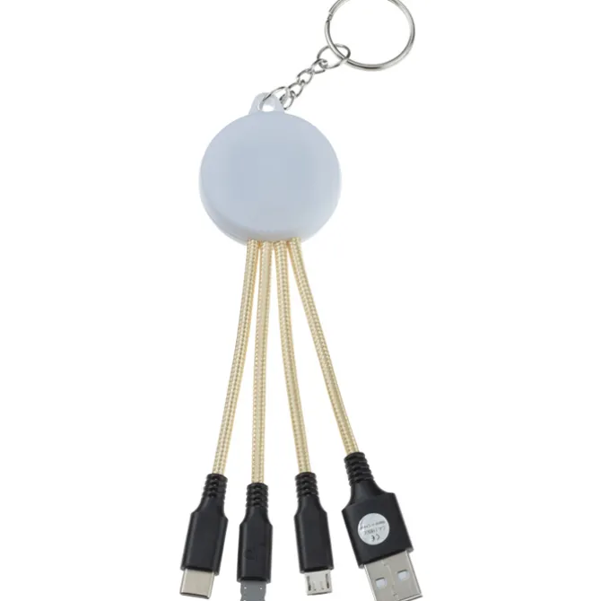 Color Changing Light-Up Logo Charging Cable Keychain