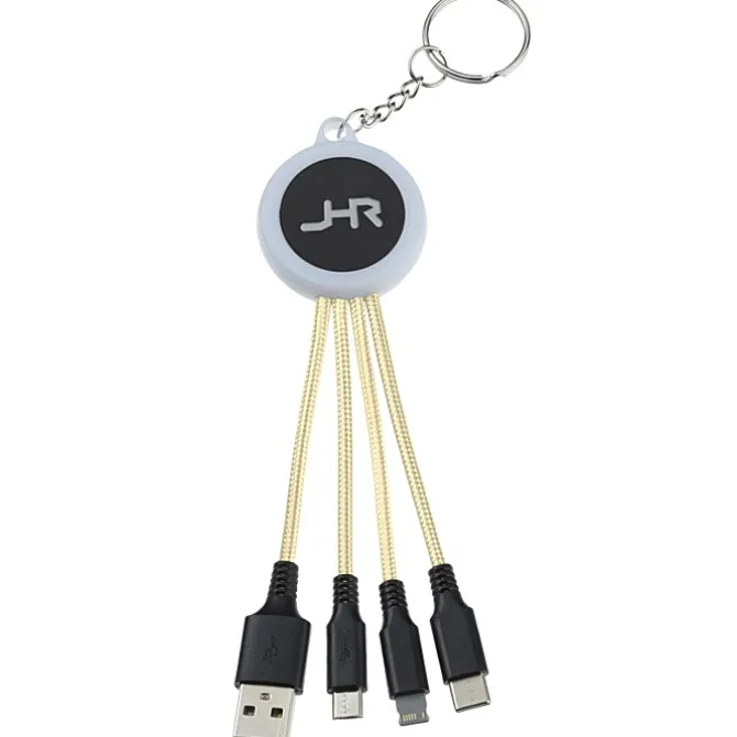 Color Changing Light-Up Logo Charging Cable Keychain