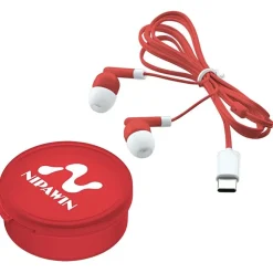 Colorful USB-C Earbuds with Traveler Case