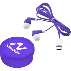 Colorful USB-C Earbuds with Traveler Case