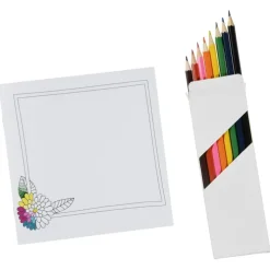 Coloring Book & Pencil Set - Floral