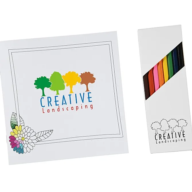 Coloring Book & Pencil Set - Floral - 24 hr