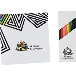 Coloring Book & Pencil Set - Geometric - 24 hr