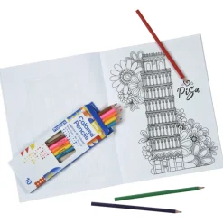 Coloring the World Stress Relieving Adult Coloring Book & Pencils