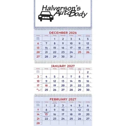Commercial 14-Month Wall Calendar with 3-Month View