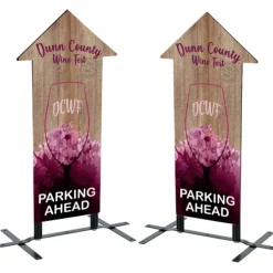 Contour Sign - Plate Base - Arrow Up - Two Sided