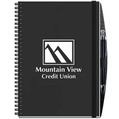 Corded Paperboard Journal with Pen - 10 inches x 7 inches - 50 sheet