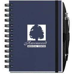 Corded Paperboard Journal with Pen - 7 inches x 5 inches - 100 sheet