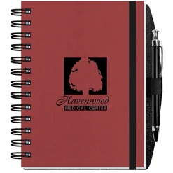Corded Paperboard Journal with Pen - 7 inches x 5 inches - 100 sheet