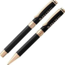 Crown Twist Metal Pen and Rollerball Metal Pen Set