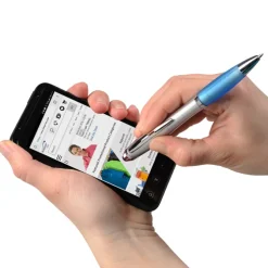 Curvy Stylus Twist Pen - Silver - 24 hr
