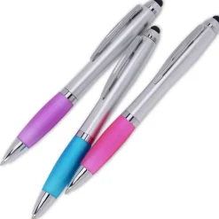 Curvy Stylus Twist Pen - Silver - 24 hr