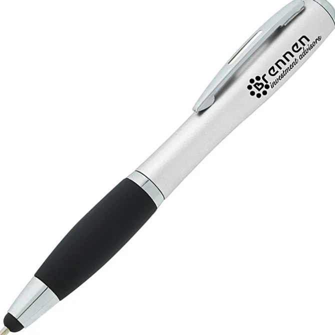 Curvy Stylus Twist Pen with Flashlight - 24 hr