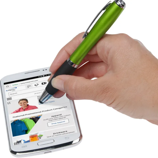Curvy Stylus Twist Pen with Flashlight - 24 hr