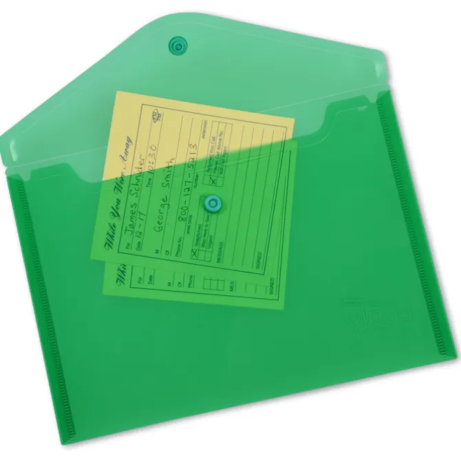 Document Envelope with Snap Closure - Translucent - 7 inches x 9-3/4 inches