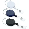 Domed Oval Metal Retractable Badge Holder with Carabiner