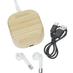 Drift Bamboo Watch Charger and Wireless Earbuds
