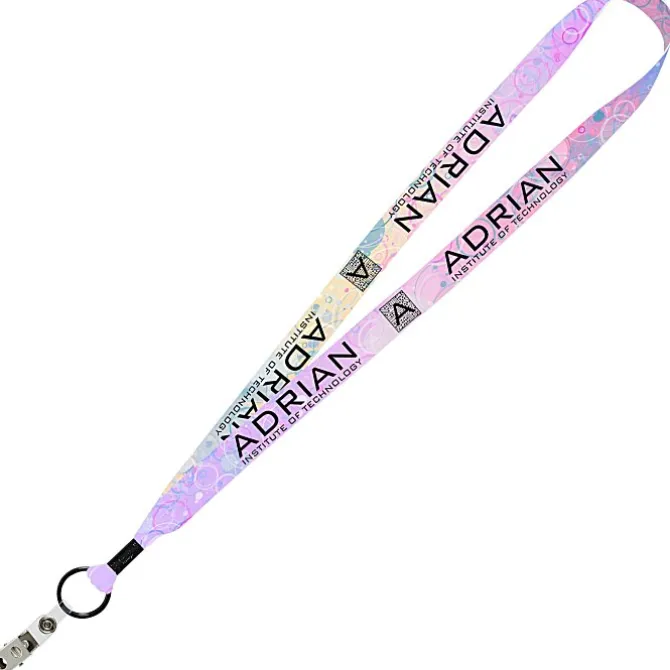 Dye-Sub Lanyard - 3/4 inches - 36 inches - Snap with Metal Bulldog Clip