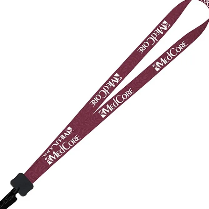 Dye-Sub Lanyard - 3/4 inches - 32 inches - Plastic Bulldog Clip - Damask