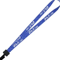 Dye-Sub Lanyard - 3/4 inches - 32 inches - Plastic Bulldog Clip - Damask - 24 hr