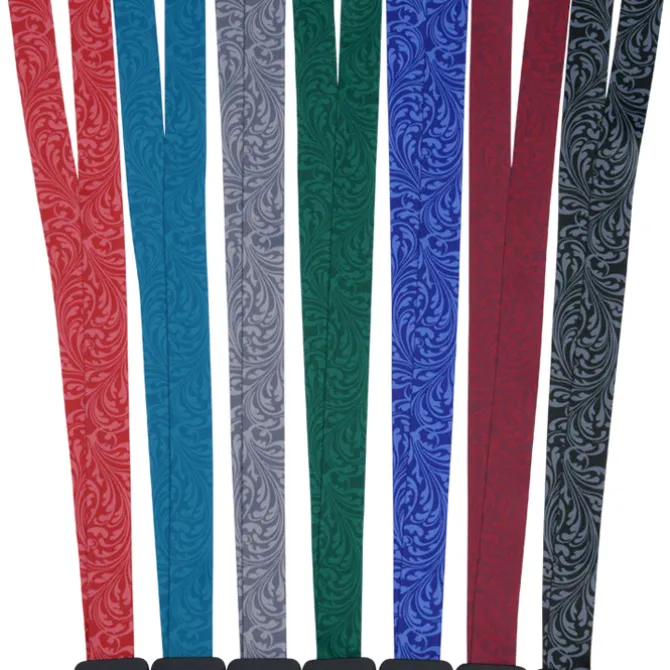 Dye-Sub Lanyard - 3/4 inches - 32 inches - Plastic Bulldog Clip - Damask - 24 hr