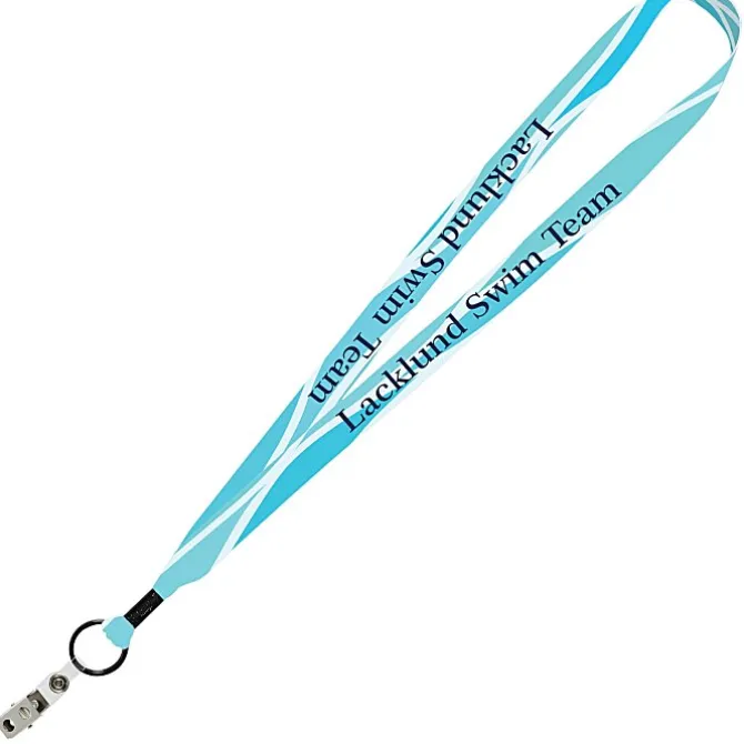 Dye-Sub Lanyard - 3/4 inches - 34 inches - Snap with Metal Bulldog Clip
