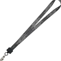 Dye-Sub Lanyard - 3/4 inches - 32 inches - Snap with Metal Bulldog Clip - Damask