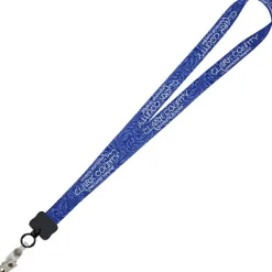 Dye-Sub Lanyard - 3/4 inches - 32 inches - Snap with Metal Bulldog Clip - Damask