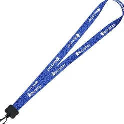Dye-Sub Lanyard - 3/4 inches - 32 inches - Plastic Swivel Snap Hook - Damask - 24 hr