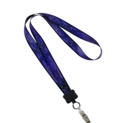 Dye-Sub Lanyard - 3/4 inches - 32 inches - Snap with Metal Bulldog Clip - Galaxy