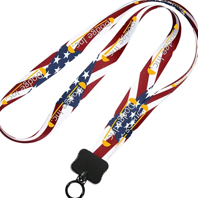 Dye-Sublimated Lanyard - 3/4 inches - USA Flag