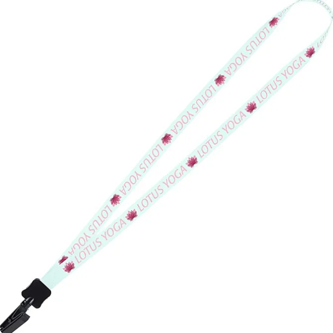Dye-Sublimated Tubular Lanyard - 1/2 inches - 32 inches - Plastic Bulldog Clip