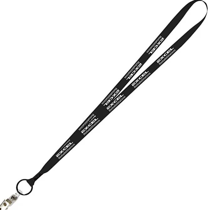 Economy Lanyard - 1/2 inch - Snap with Metal Bulldog Clip- 24 hr