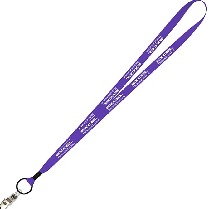 Economy Lanyard - 1/2 inch - Snap with Metal Bulldog Clip- 24 hr
