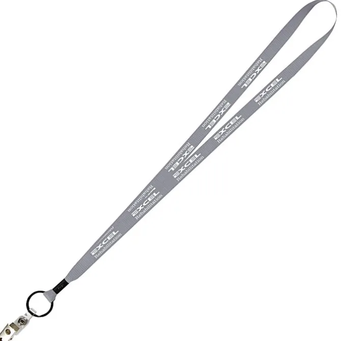 Economy Lanyard - 1/2 inch - Snap with Metal Bulldog Clip- 24 hr