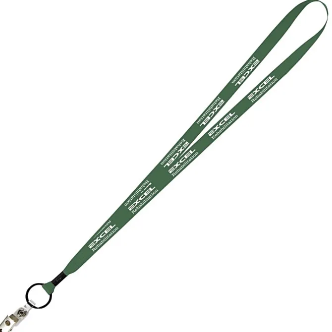 Economy Lanyard - 1/2 inch - Snap with Metal Bulldog Clip- 24 hr