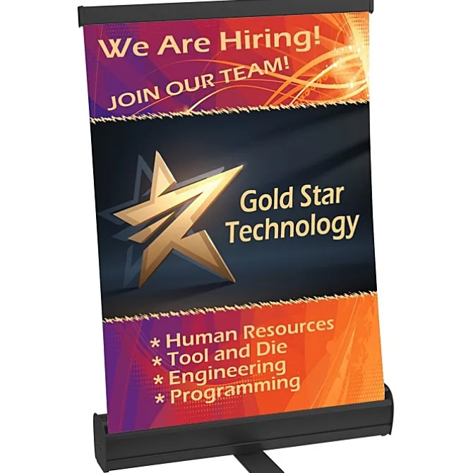 Economy Tabletop Retractable Banner Display - 18 inches