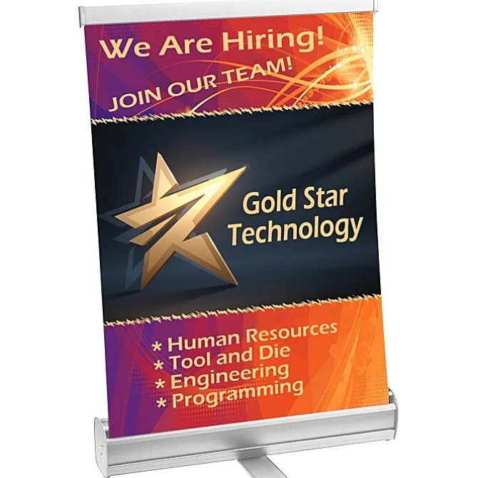 Economy Tabletop Retractable Banner Display - 18 inches