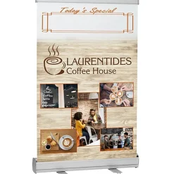 Economy Tabletop Retractable Banner Display - 24 inches - Dry Erase