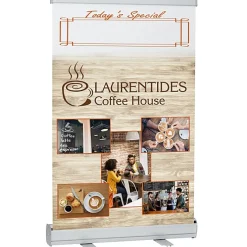 Economy Tabletop Retractable Banner Display - 24 inches - Dry Erase