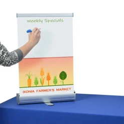 Economy Tabletop Retractable Banner Display - 18 inches - Dry Erase