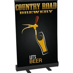 Economy Tabletop Retractable Fabric Banner Display - 24 inches