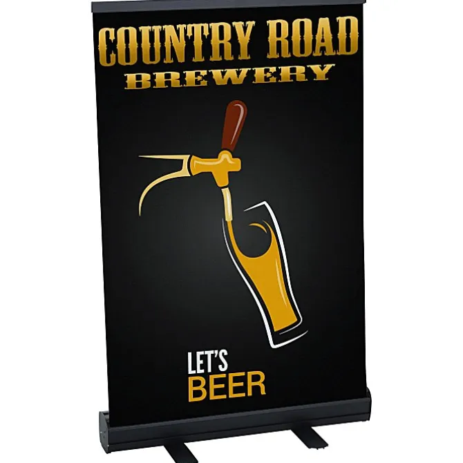 Economy Tabletop Retractable Fabric Banner Display - 24 inches