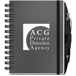 Elite Metallic Paperboard Journal with Pen - 7 inches x 5 inches -100 sheet