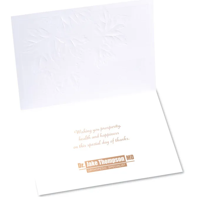 Embossed Fall Leaves Greeting Card