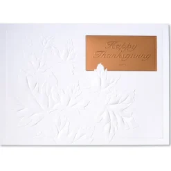 Embossed Fall Leaves Greeting Card