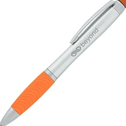 Evantide Light-Up Logo Stylus Twist Pen - Silver - 24 hr