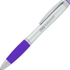 Evantide Light-Up Logo Stylus Twist Pen - Silver - 24 hr