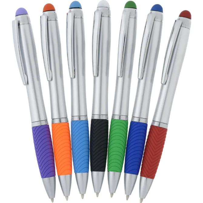 Evantide Light-Up Logo Stylus Twist Pen - Silver