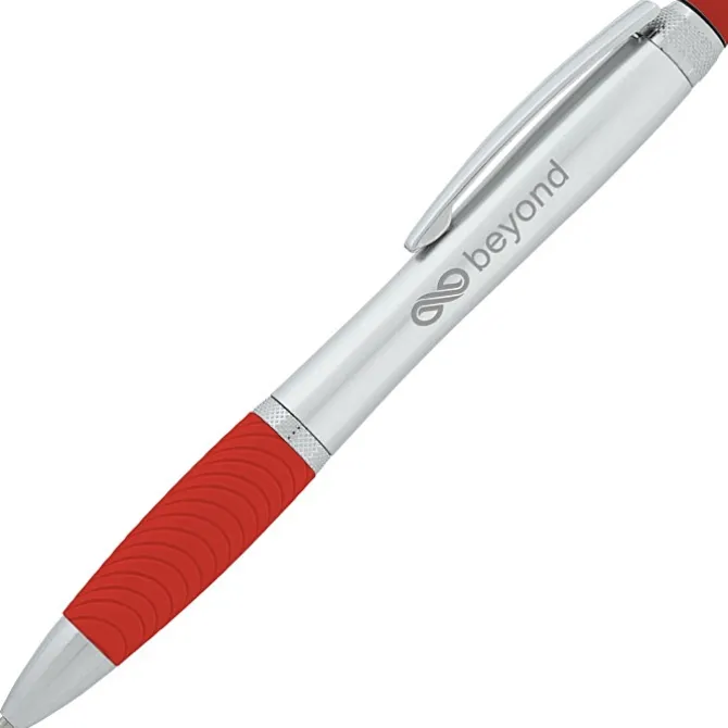 Evantide Light-Up Logo Stylus Twist Pen - Silver